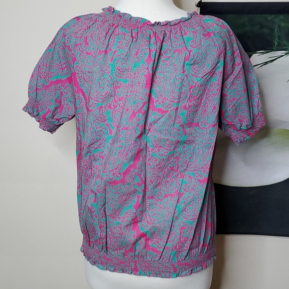 Jones New York Short Sleeve Keyhole Blouse - Picture 5 of 6